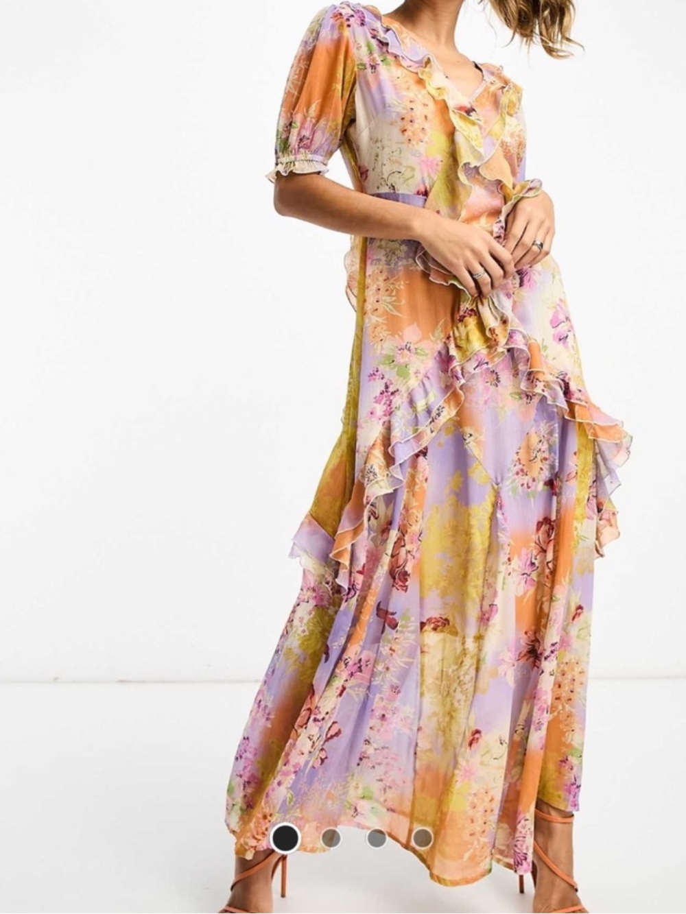 River Island floral maxi dress-sheer